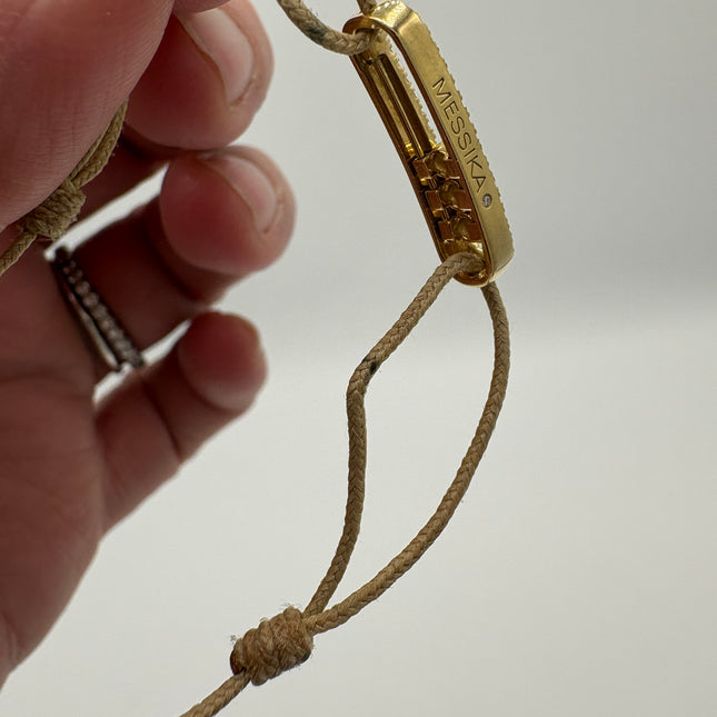 Bracelet Messika cordon beige pavé care(s)