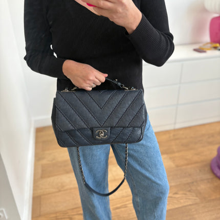 Sac Chanel Timeless chevrons bleus