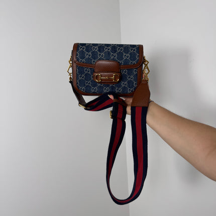 Sac Gucci Horsebit 1955 PM Denim