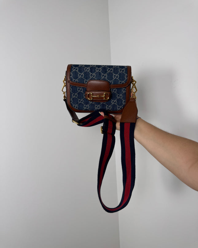 Sac Gucci Horsebit 1955 PM Denim