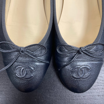 Ballerines Chanel bleues Metalisees T39