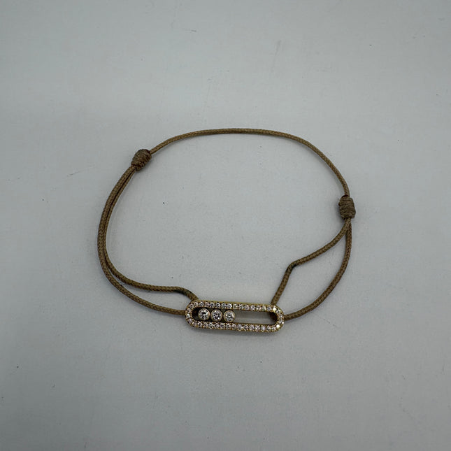 Bracelet Messika cordon beige pavé care(s)