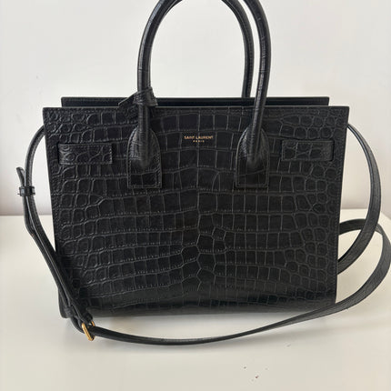 Sac de jour Saint Laurent embossé crocodile baby