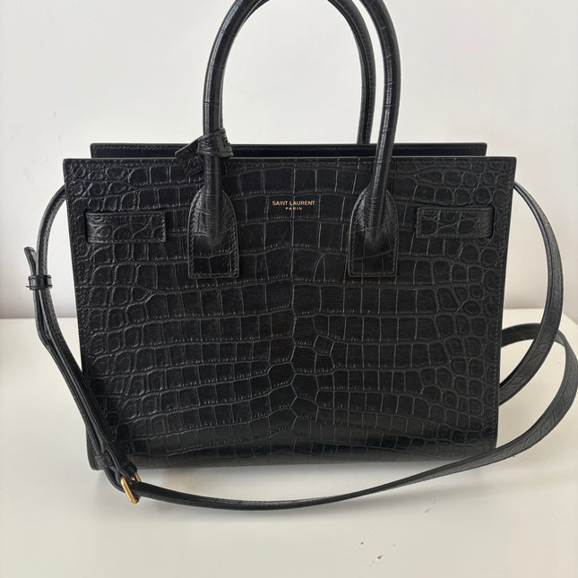 Sac de jour Saint Laurent embossé crocodile baby