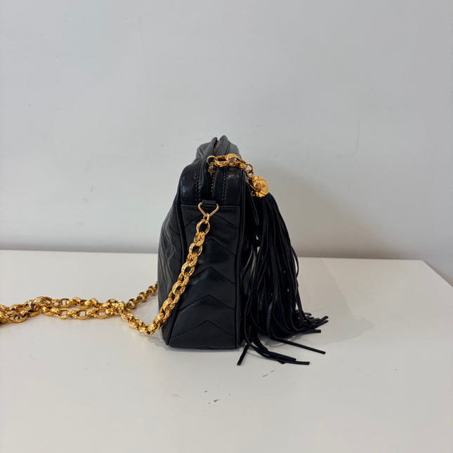 Sac Chanel Caméra Chevrons noir