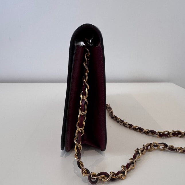 Sac Chanel Épaule Vintage Bordeaux