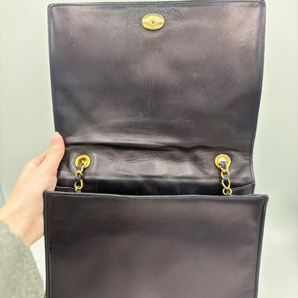 Sac Chanel Single flap marine
