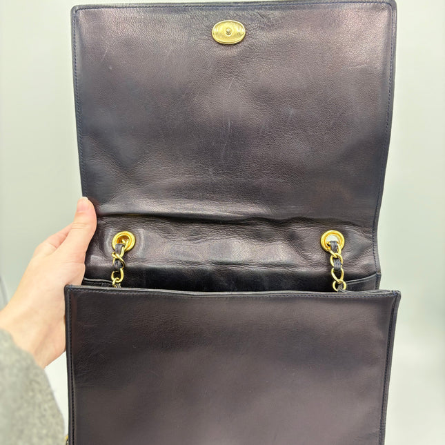 Sac Chanel Single flap marine