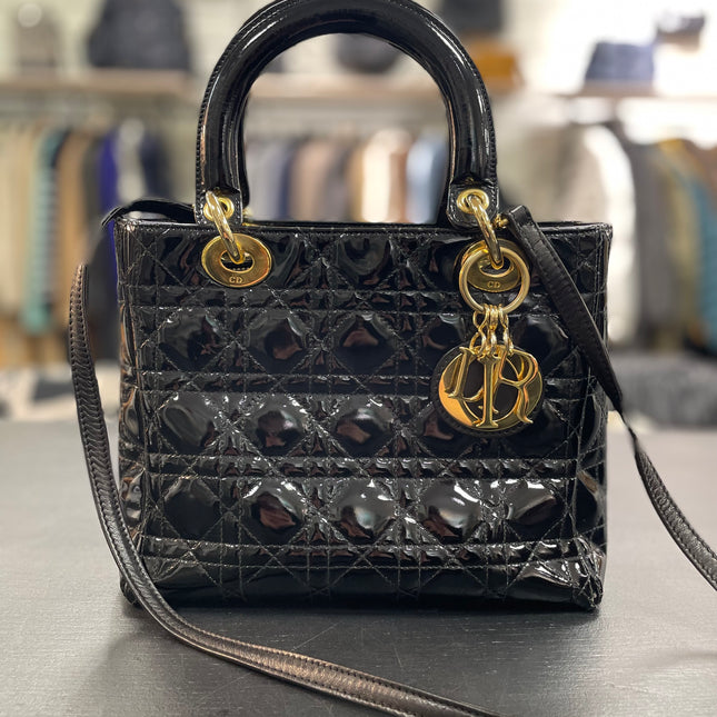 Sac Lady Dior Medium Vernis