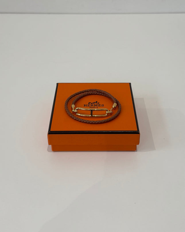 Bracelet Hermès Roulis Double Tour Gold T2