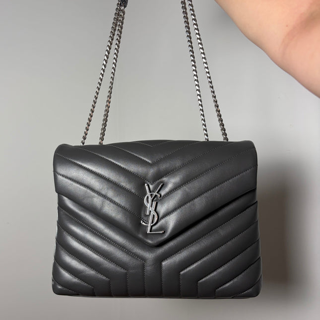 Sac Saint Laurent Loulou Medium Gris foncé