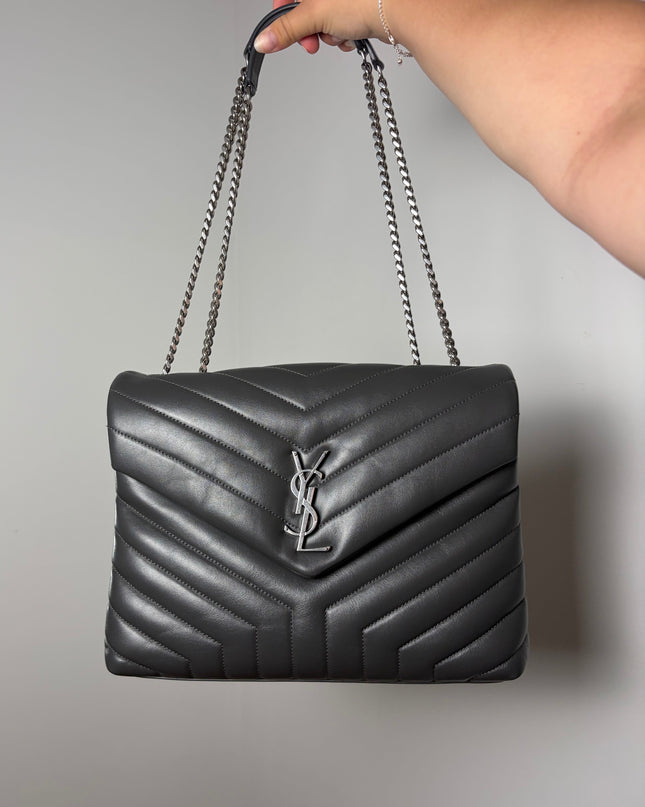 Sac Saint Laurent Loulou Medium Gris foncé