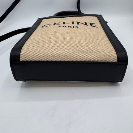 Sac Celine Cabas Vertical Toile Beige