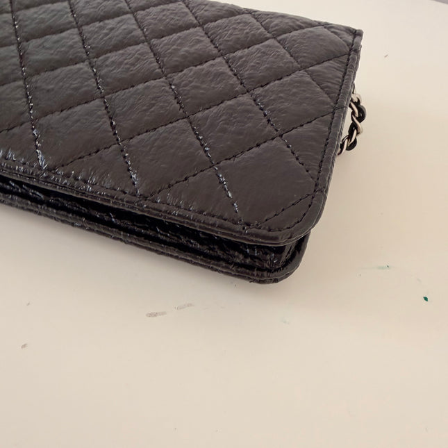 Sac Chanel Wallet on chain noir vernis