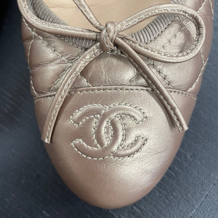 Ballerines Chanel Matelassées Bronze T39