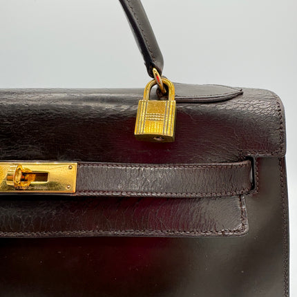 Sac Hermès Kelly 32 vintage marron