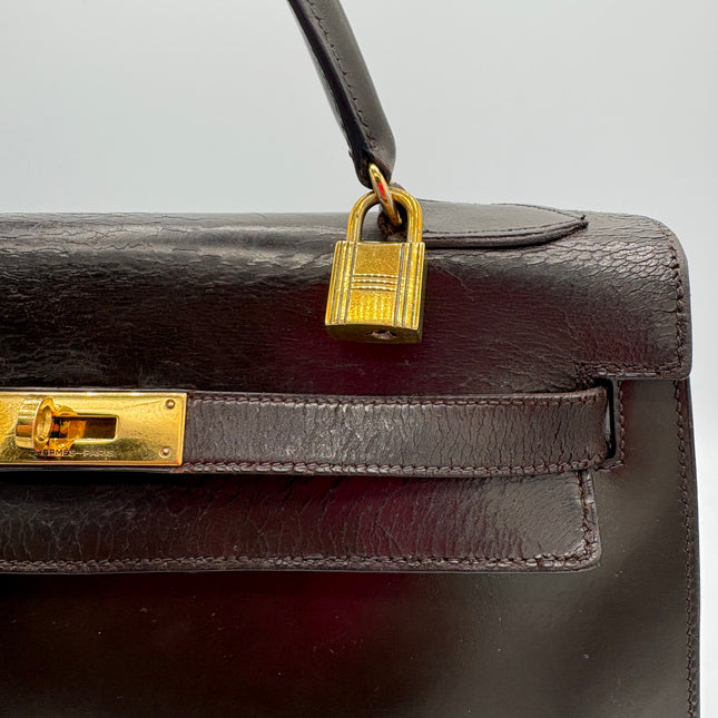 Sac Hermès Kelly 32 vintage marron
