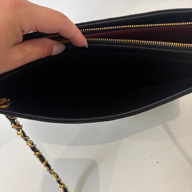 Sac Chanel Cabas Cuir & Tissu vintage