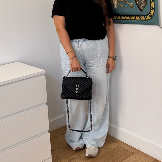 Sac Saint Laurent Collège medium noir