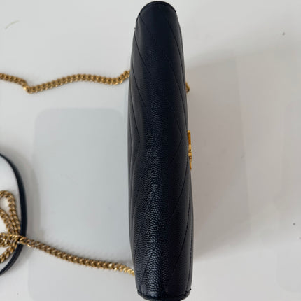 Sac Saint Laurent cassandre enveloppe chain Wallet noir