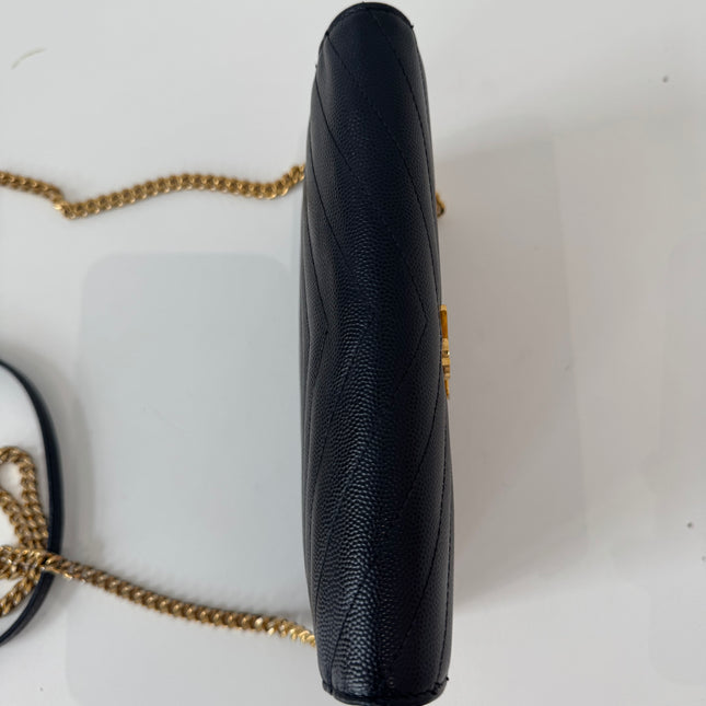 Sac Saint Laurent cassandre enveloppe chain Wallet noir