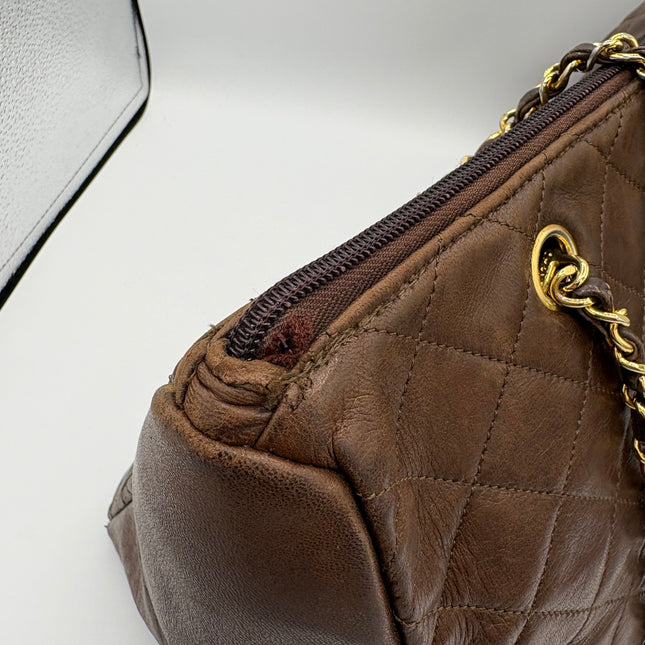 Sac shopping Chanel vintage chocolat