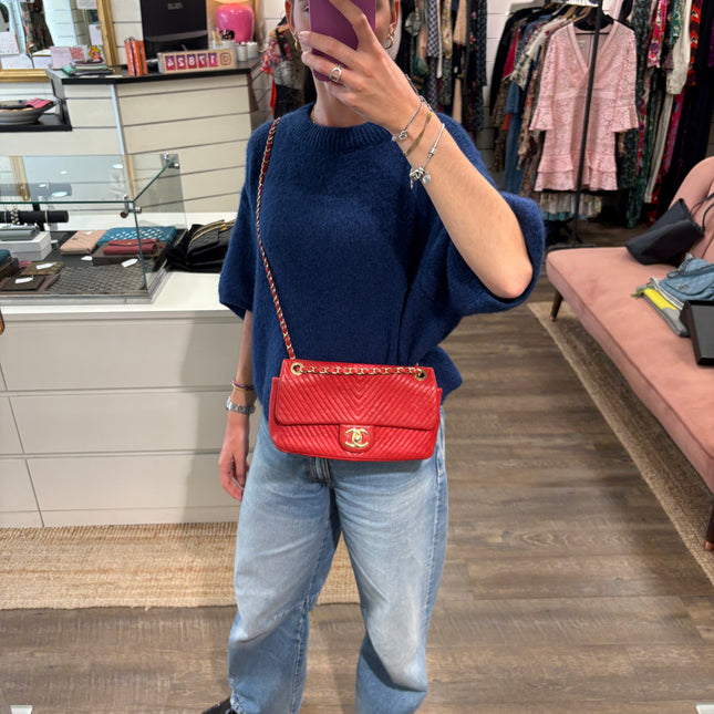 Sac chevrons Chanel Rouge