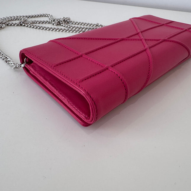 Sac Dior Wallet on chain Diorama rose fushia