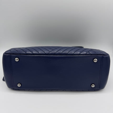 Sac Chanel Cabas Chevrons Bleu Marine