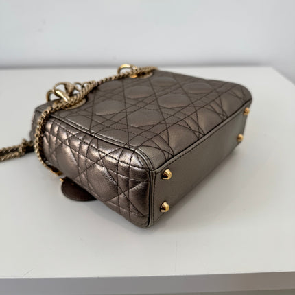 Sac Dior Mini Lady Dior bandoulière Mordoré