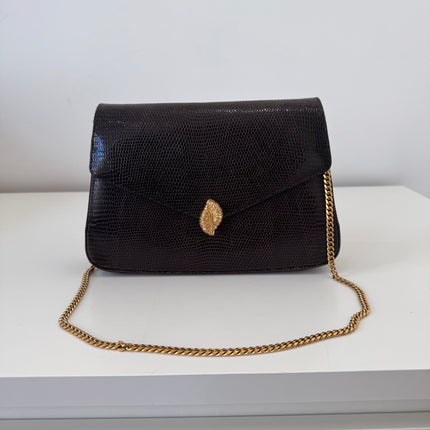 Sac Dior Vintage lézard marron