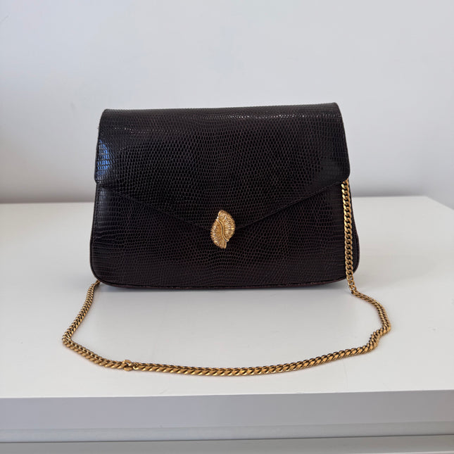 Sac Dior Vintage lézard marron