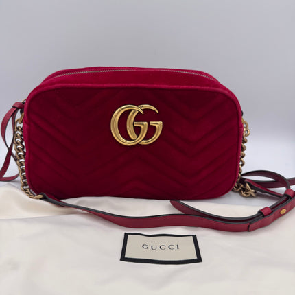 Sac Gucci GG Marmont Velours Velvet Rouge