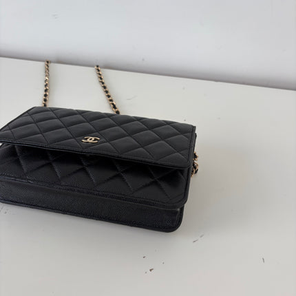 Sac Chanel Wallet on chain cuir caviar Noir