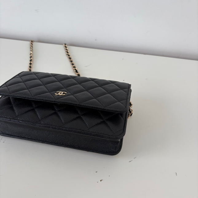 Sac Chanel Wallet on chain cuir caviar Noir
