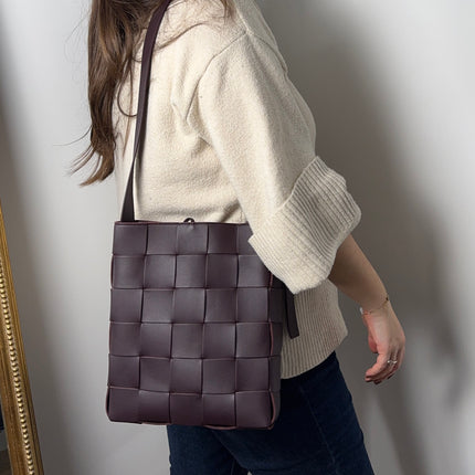 Sac Bottega Veneta Cassette vertical prune