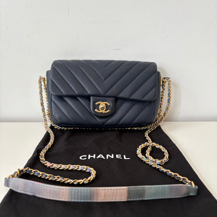 Sac Chanel Chevrons Mini Rectangle Marine