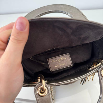 Sac Dior Mini Lady Dior bandoulière Mordoré