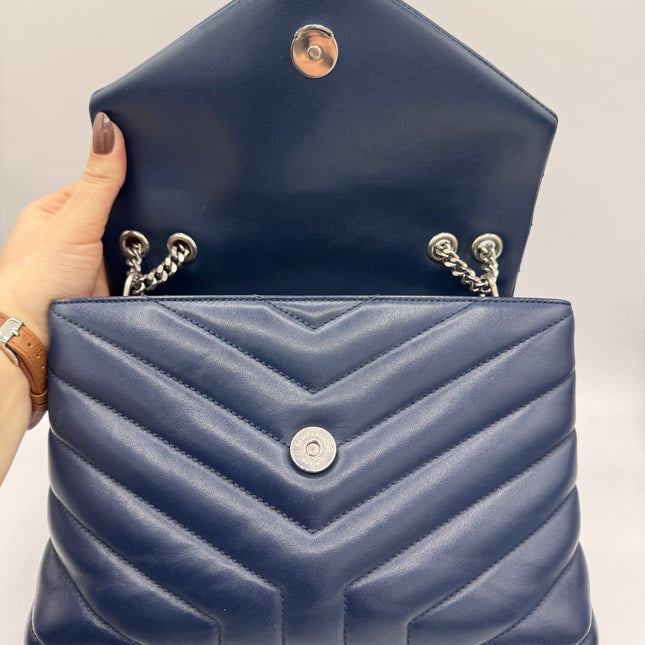 Sac Loulou Small Saint Laurent Bleu Marine