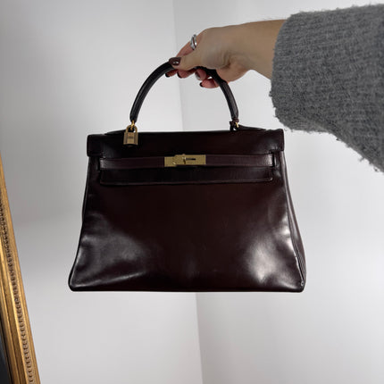 Sac Kelly 32 Hermès Chocolat