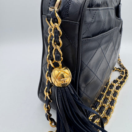 Sac Chanel caméra vintage bleu nuit