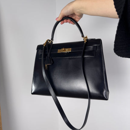 Kelly 32 Hermès Box Noir