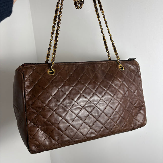 Sac shopping Chanel vintage chocolat