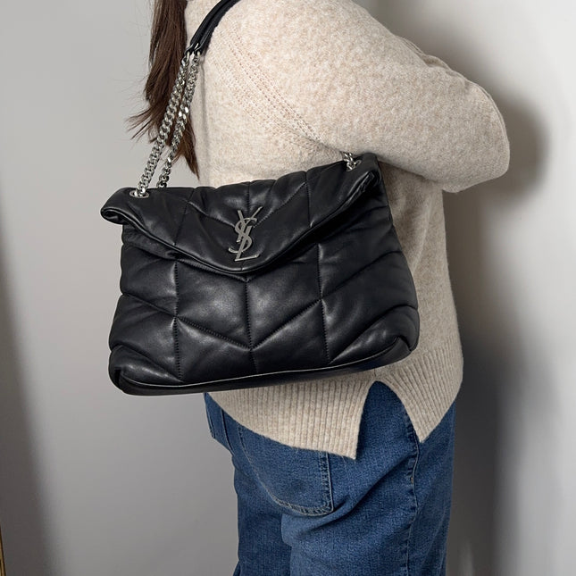 Sac Saint Laurent Puffer Large Noir