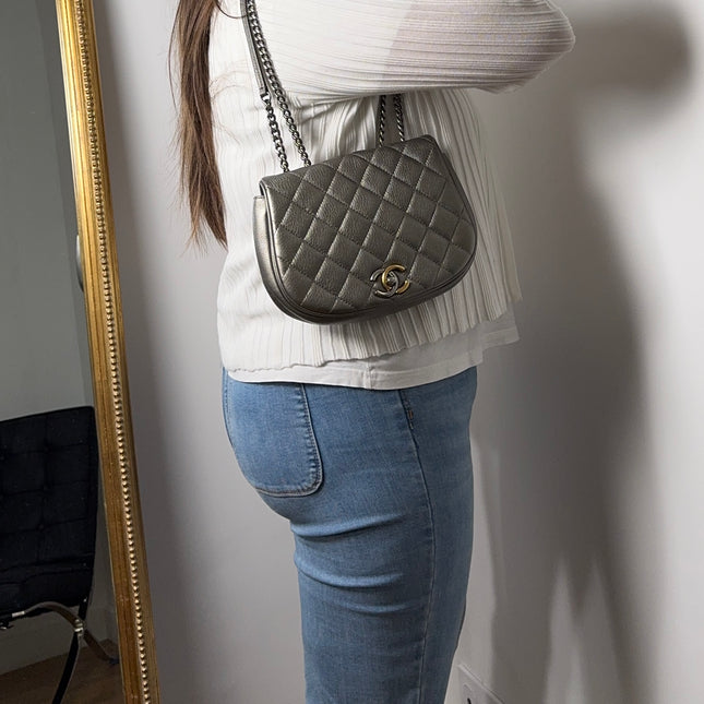 Sac Chanel Demie lune argent