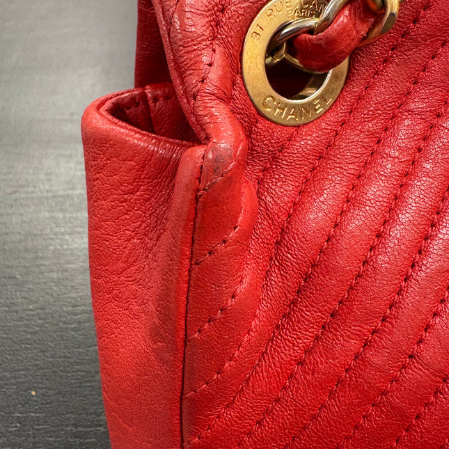 Sac chevrons Chanel Rouge