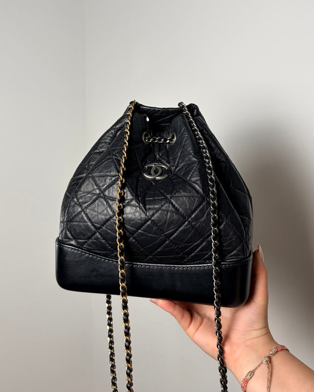 Sac à dos Chanel Gabrielle cuir noir