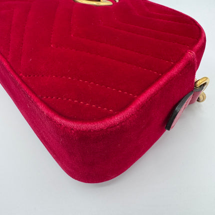Sac Gucci GG Marmont Velours Velvet Rouge