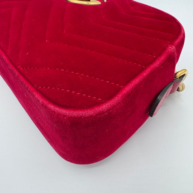 Sac Gucci GG Marmont Velours Velvet Rouge