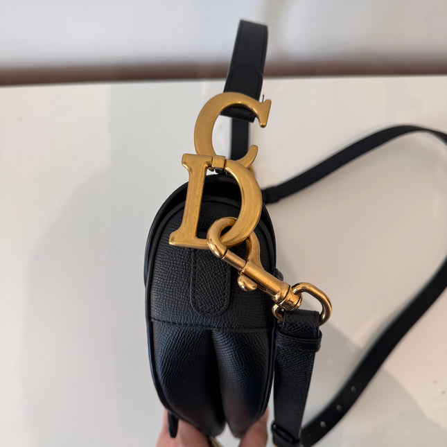 Sac Saddle Dior Moyen Noir Bandoulière